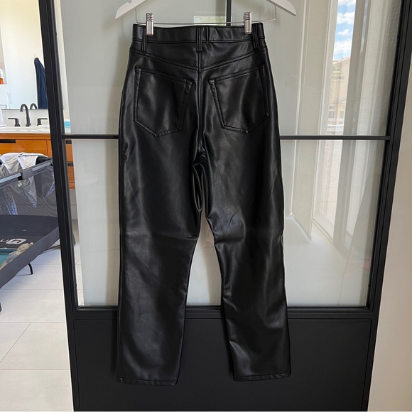 Abercrombie & Fitch Faux Vegan Leather the ‘90s Straight Ultra High Rise Pant - Picture 2 of 6